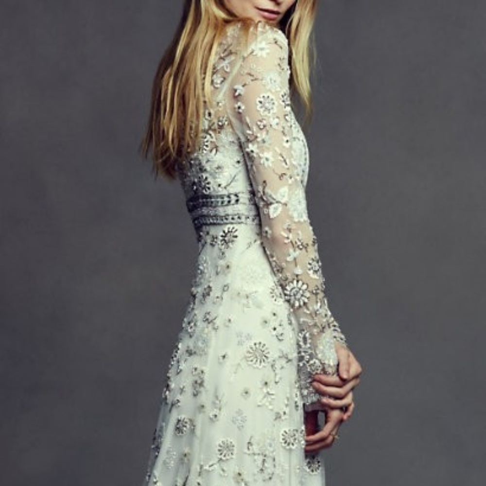 BHLDN Needle & Thread Tabitha Wedding Gown Size 12 - Picture 2 of 8